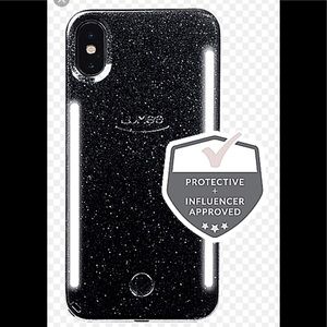 LuMee Duo Black Glitter iPhone X/Xs case